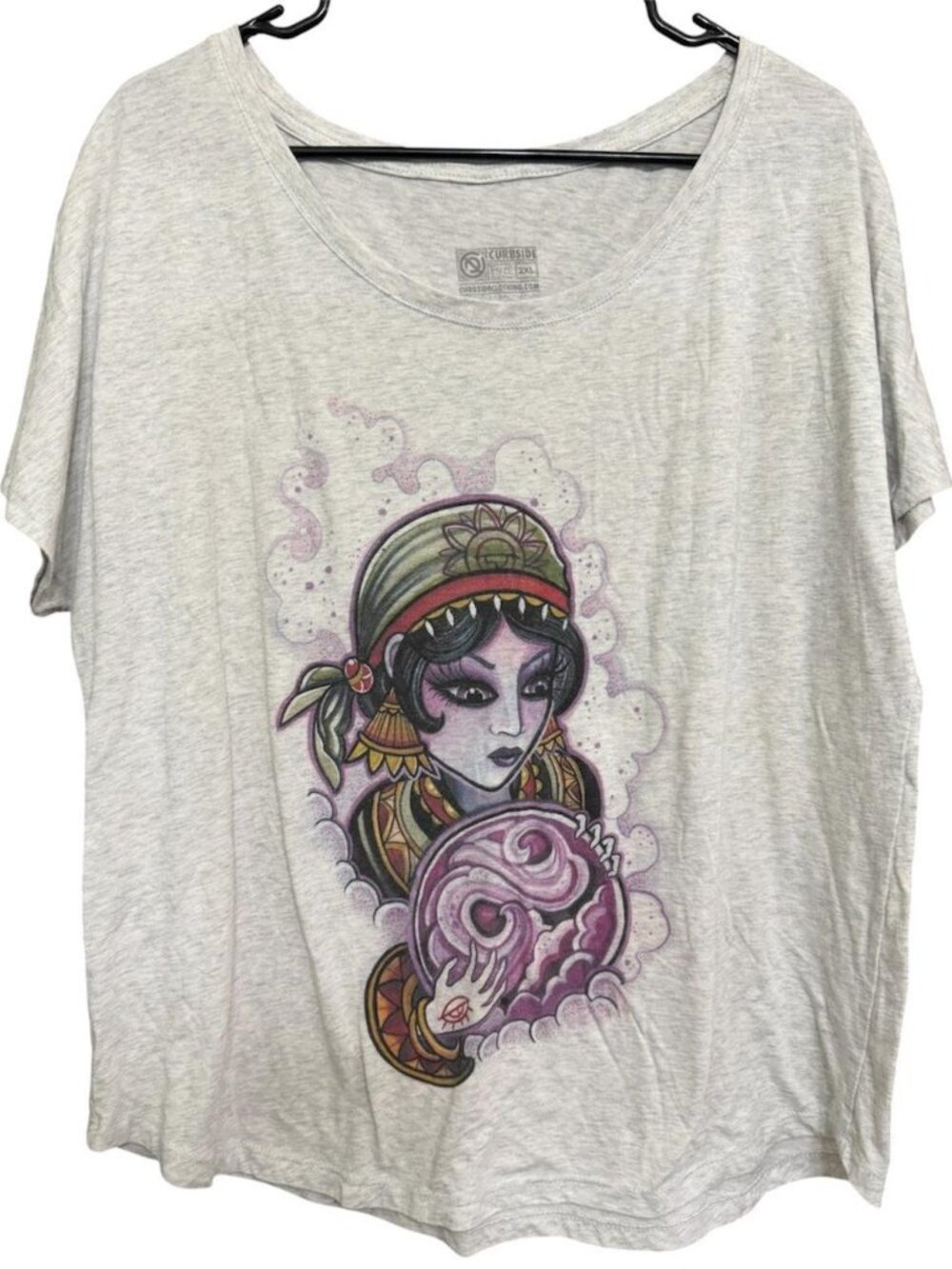 Curbside Clothing Fortune Teller Crystal Ball Dolman Tee - Size 2XL